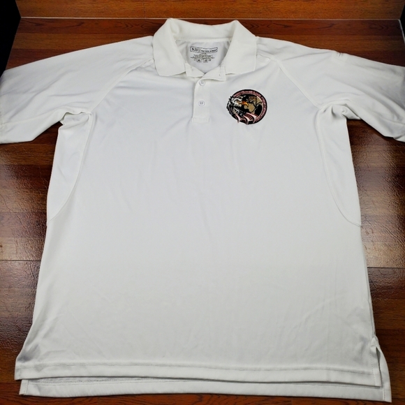 5.11 Tactical Series‎ Men's White Military Eagle Embroidered Polo Size L - Picture 1 of 6